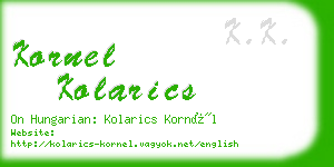 kornel kolarics business card